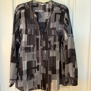 Calvin Klein black and white blouse